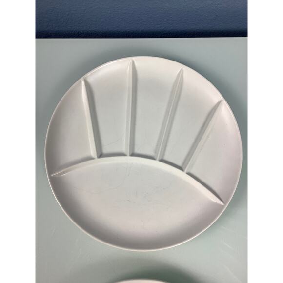 Vintage Divided Fondue or Raclette plates Japan 1970s set of 4 - Picture 8 of 11